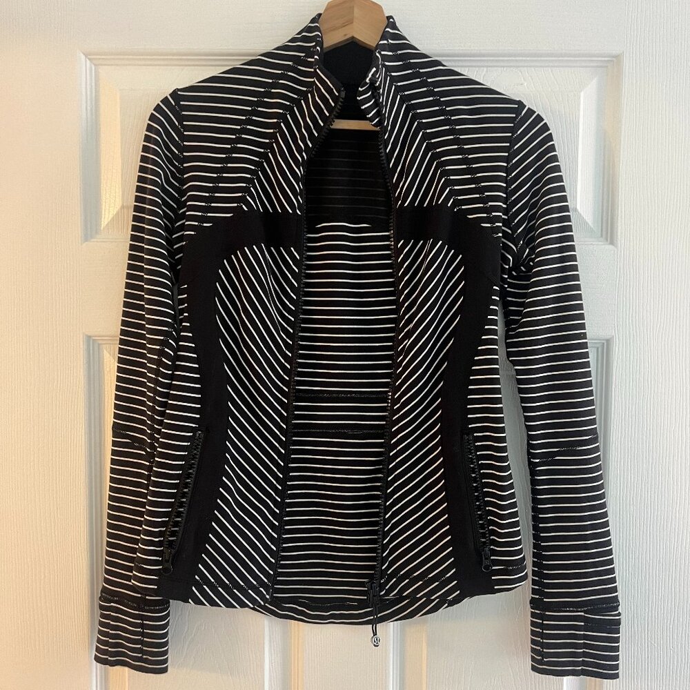Lululemon Define Jacket Parallel Stripe Black Whi… - image 5